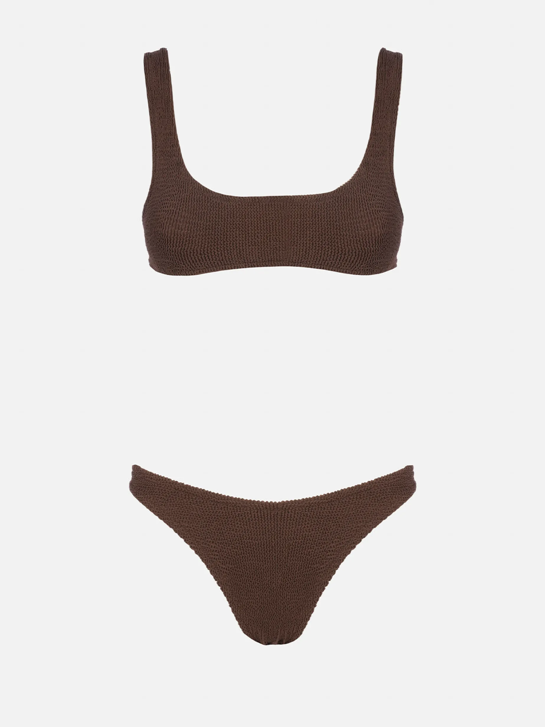 Brauner Crinkle-Bralette-Bikini für Damen Naima Elise