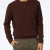 Brauner Herrenpullover mit Rundhalsausschnitt und St. Barth-Stickerei