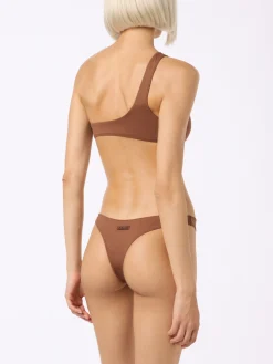 Brauner One-Shoulder-Bralette-Bikini für Damen von Celestine Naomi