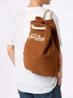 Brauner Rucksack aus Bootsleinen