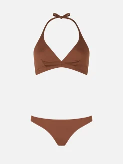 Brauner Triangel-Bralette-Bikini für Damen von Gaia Maia