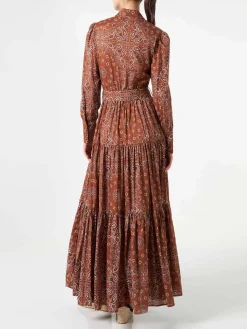 Braunes langes Bandana-Kleid für Damen von Jensen