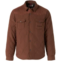 Braunes wattiertes Herren-Overshirt mit aufgesetzten Taschen