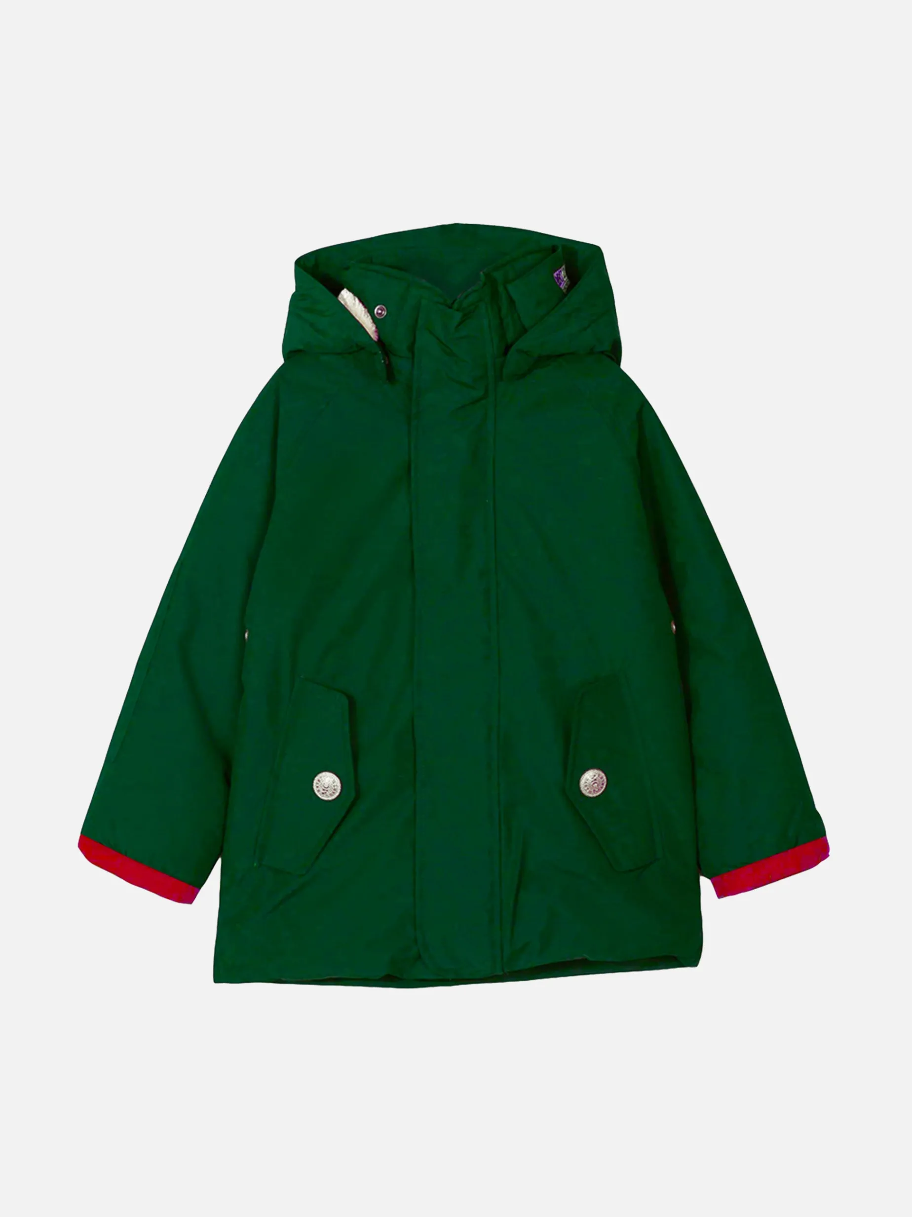Britischer grüner Parka mit Kapuze für Jungen