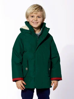Britischer grüner Parka mit Kapuze für Jungen