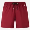 Burgunderfarbene Badeshorts für Herren aus leichtem Stoff Lighting Pantone | PANTONE SPECIAL EDITION