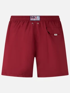 Burgunderfarbene Badeshorts für Herren aus leichtem Stoff Lighting Pantone | PANTONE SPECIAL EDITION