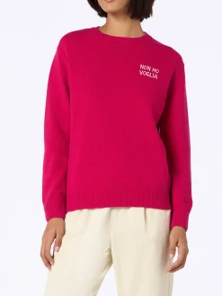 Burgunderfarbener Damenpullover New Queen mit Non-Ho-Voglia-Stickerei