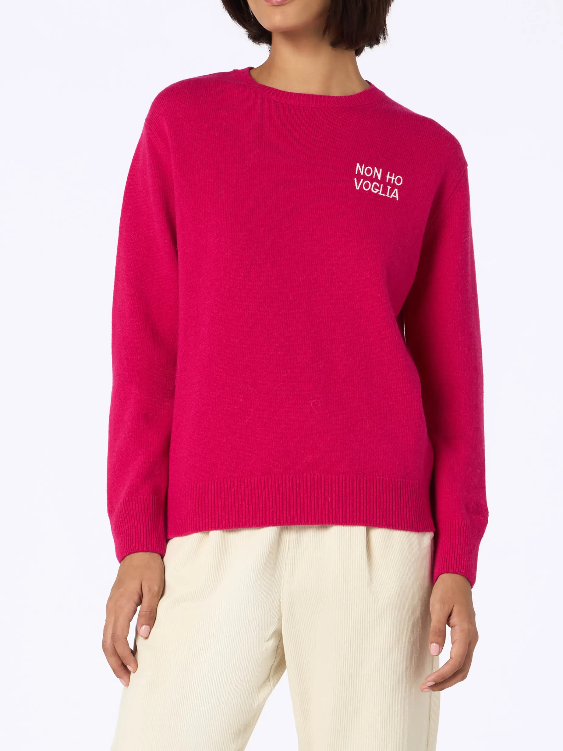 Burgunderfarbener Damenpullover New Queen mit Non-Ho-Voglia-Stickerei