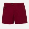 Burgunderrote, tailliert geschnittene Badeshorts für Herren von Harrys