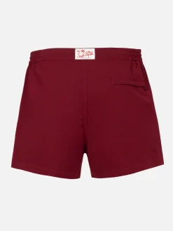 Burgunderrote, tailliert geschnittene Badeshorts für Herren von Harrys