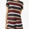 Burgunderrotes Chevron-Strickoberteil