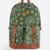 Canvas-Rucksack Cody mit grünem Bandanna-Print