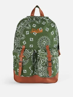 Canvas-Rucksack Cody mit grünem Bandanna-Print
