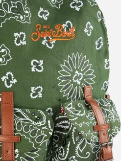 Canvas-Rucksack Cody mit grünem Bandanna-Print