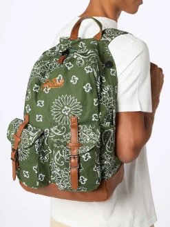 Canvas-Rucksack Cody mit grünem Bandanna-Print