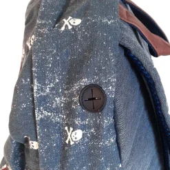 Canvas-Rucksack „Cody“ mit Mikro-Totenkopf-Print