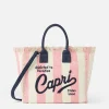Capri-Handtasche „Colette“ aus gestreiftem Baumwollcanvas