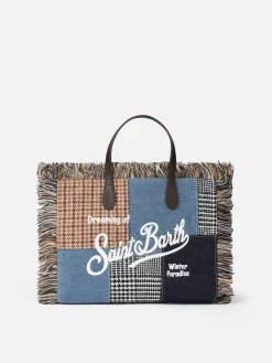 Colette – Handtasche aus Denim und Wolle mit Logo-Stickerei