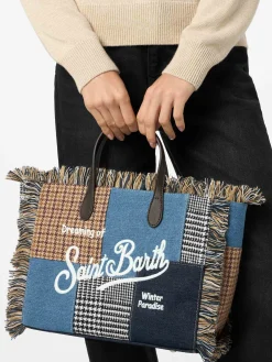 Colette – Handtasche aus Denim und Wolle mit Logo-Stickerei