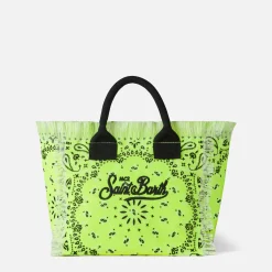 Colette – Handtasche in Neongelb mit Bandana-Aufdruck
