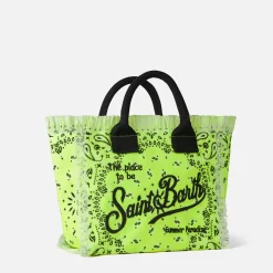 Colette – Handtasche in Neongelb mit Bandana-Aufdruck