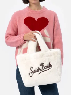 Colette – Weiche, pelzige Handtasche mit Animalier-Muster