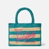 Colette Basthandtasche mit weißen und blauen Streifen