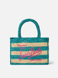 Colette Basthandtasche mit weißen und blauen Streifen