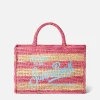 Colette Basthandtasche mit weißen und rosa Streifen