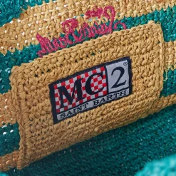 Colette Basthandtasche mit weißen und blauen Streifen