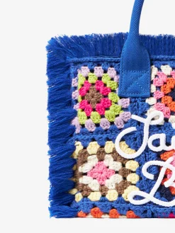 Colette blaue Häkelhandtasche