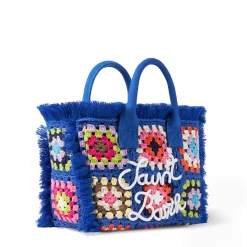 Colette blaue Häkelhandtasche