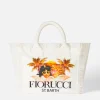 Colette Handtasche aus weißem Baumwollcanvas mit Fiorucci Angels-Print | FIORUCCI-SONDERAUSGABE