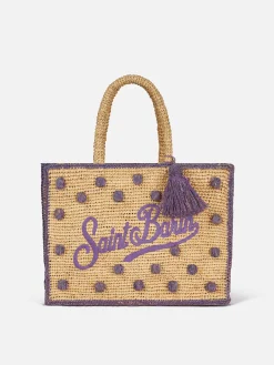 Colette Raffia-Handtasche aus gepunktetem Frottee