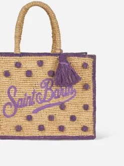 Colette Raffia-Handtasche aus gepunktetem Frottee