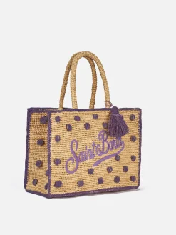 Colette Raffia-Handtasche aus gepunktetem Frottee