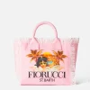 Colette rosafarbene Handtasche aus Baumwollcanvas mit Fiorucci Angels-Print | FIORUCCI-SONDERAUSGABE