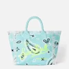 Colette wassergrüne Handtasche aus Baumwollcanvas mit Bandana-Print