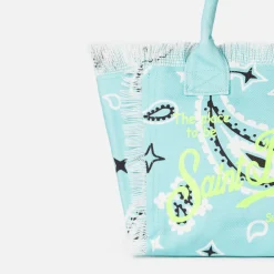 Colette wassergrüne Handtasche aus Baumwollcanvas mit Bandana-Print