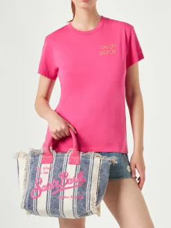 Colette wassergrüne Handtasche aus Baumwollcanvas mit Bandana-Print