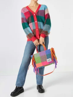 Colette-Deckenhandtasche mit Karodruck