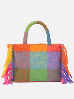 Colette-Deckenhandtasche mit Karodruck