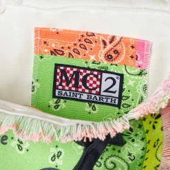Colette-Handtasche aus Baumwollcanvas mit fluoreszierendem Bandana-Print