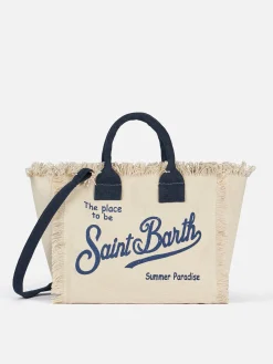 Colette-Handtasche aus cremefarbenem Baumwollcanvas