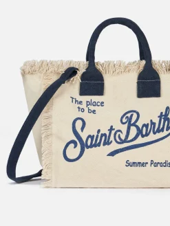 Colette-Handtasche aus cremefarbenem Baumwollcanvas
