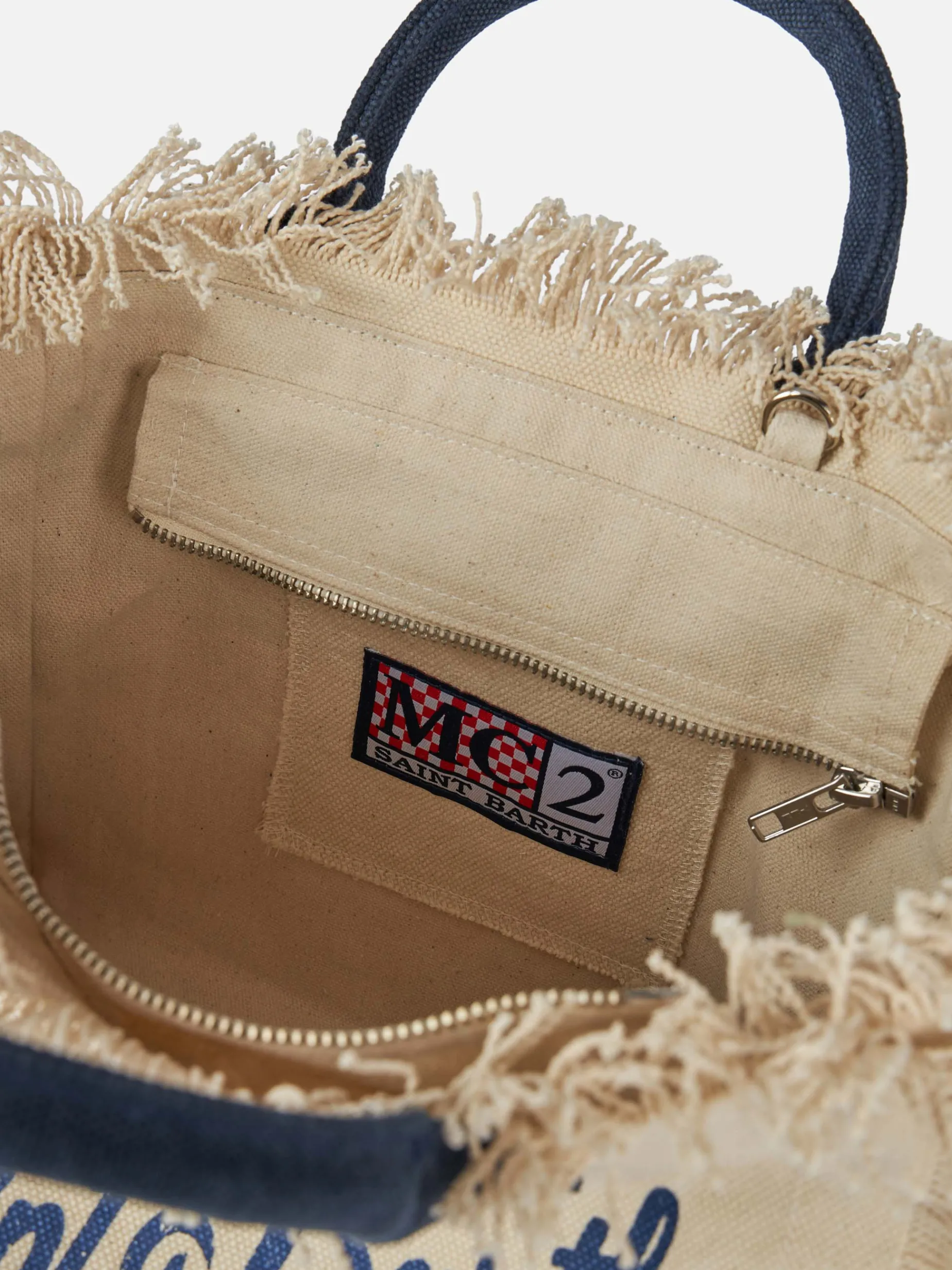Colette-Handtasche aus cremefarbenem Baumwollcanvas