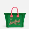 Colette-Handtasche aus grünem Frottee mit Saint Barth-Logo