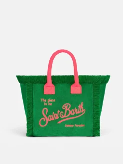 Colette-Handtasche aus grünem Frottee mit Saint Barth-Logo