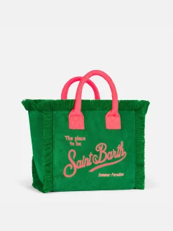 Colette-Handtasche aus grünem Frottee mit Saint Barth-Logo